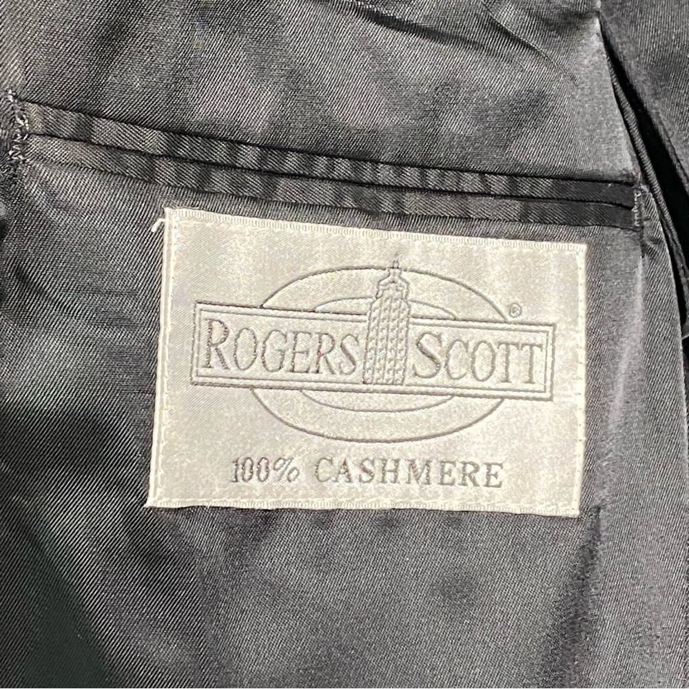 Vintage Rogers Scott Black Cashmere 2 Button Blazer Sport Coat 42R - Picture 4 of 6